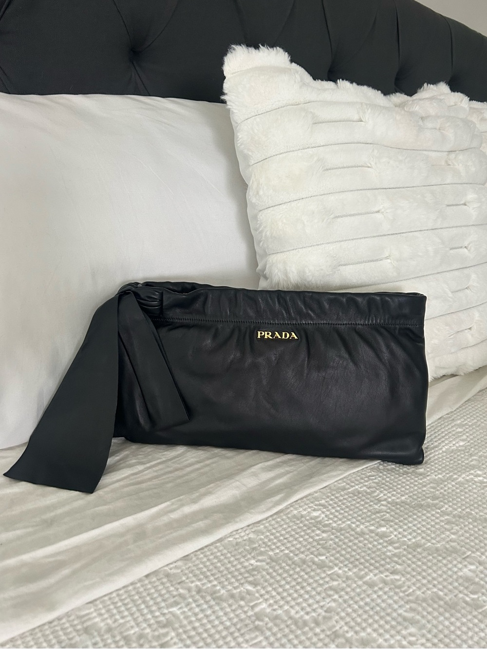 Prada Nappa Antique Bow Clutch - Picture 2 of 9